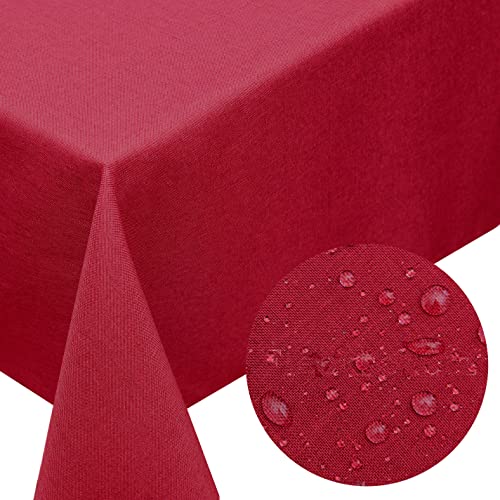 Tischdecke (oval 135 x 180 cm, Bordeaux-rot) samt Tischdecke Rot, ovale Tischdecke, Tischdecke oval, Tischdecke oval Outdoor, Tischdecke ovale von Melody