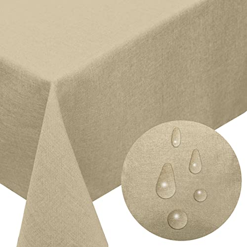 Tischdecke (rund 140 cm, Sand) Outdoor Tischdecke Wetterfest rund, Gartentischdecke rund, Tischtuch rund, Tischdecke Outdoor rund, Tischdecke rund Abwaschbar von Melody