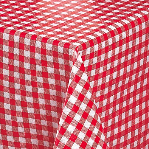 Melody Wachstuch Tischdecke abwaschbar 100 x 140 cm eckig karo rot abwischbar #1112-02 von Melody