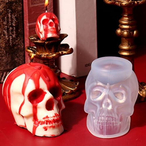 Halloween-3D-Silikon-Kerzenformen, perfekt für Epoxidharz und handgefertigte Seife, ideal für gruselige Dekorationen, langlebige Formen für Halloween-Themen-Bastelarbeiten und Verschenken. von Memmyly