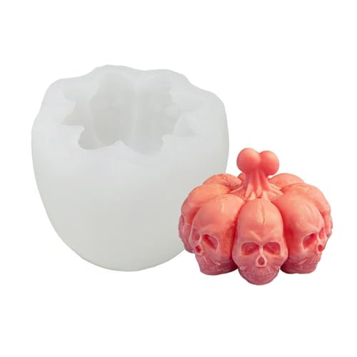 Silikon-Halloween-3D-Kerzenformen, ideal für Epoxidharz, handgefertigte Seife und gruselige Dekoration, langlebige und flexible Formen für kreative Halloween-Bastelprojekte. von Memmyly