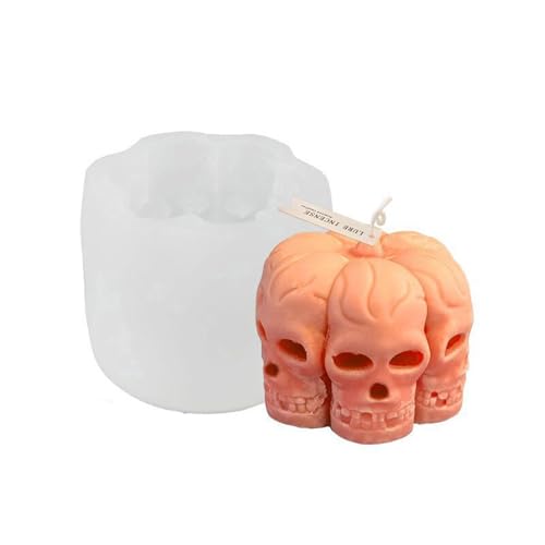 Silikon-Halloween-3D-Kerzenformen, ideal für Epoxidharz, handgefertigte Seife und gruselige Dekoration, langlebige und flexible Formen für kreative Halloween-Bastelprojekte. von Memmyly