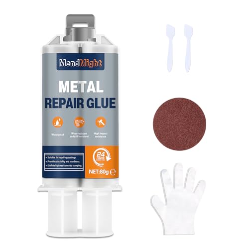 Metall-Reparatur-Epoxid-Kleber, 80g Metallkleber extra stark, Geeignet für die Reparatur von Oberflächenrissen und -ausbrüchen in Metall, Edelstahl, Kunststoff, Holz, Keramik usw von MendMight