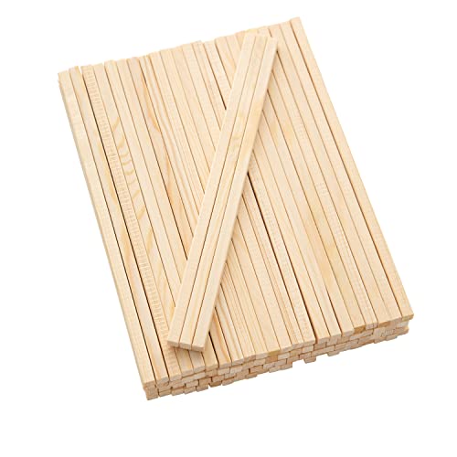 Mendi 100 Stück Holzstäbe Quadratisch 25 cm x 8 mm x 8 mm von Mendi