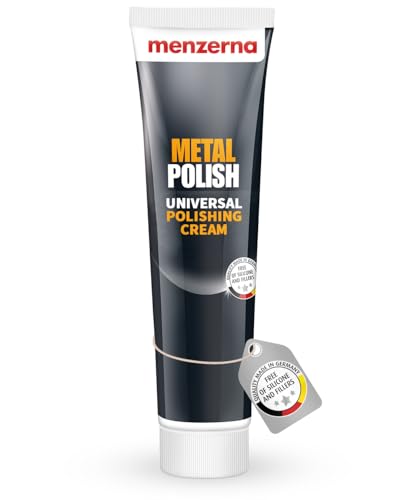 Menzerna Metal Polish Universal Metallpolitur zur Politur Creme für metallische Oberflächen Chrom Autozubehör Schmuck Musikinstrumente 125 g von menzerna