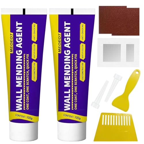 Meoeot Spachtelmasse Weiß Innen, 200g Wandreparatur Creme, Löcher Wand Füllen Weiß, Wandausbesserungs Paste, effektive Reparatur von Wandkratzen, Nagellöchern, Rissen, Graffiti - Wall Repair Kit von Meoeot