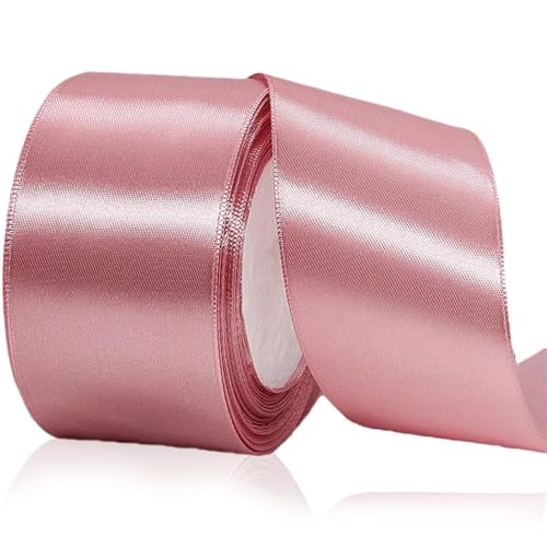 1 Roll Roségoldband, 2 Zoll x 25 Meter Satinband Polyester Stoff Urlaub für Geschenkverpackung, Weihnachtsdekor, Kunsthandwerk, Haarbögen, Kränze 1 Roll Roségoldband, 2 Zoll x 25 Meter Satinband Polyester Stoff Urlaub für Geschenkverpackung, Weihnachtsdekor, Kunsthandwerk, Haarbögen, Kränze von Meooyo
