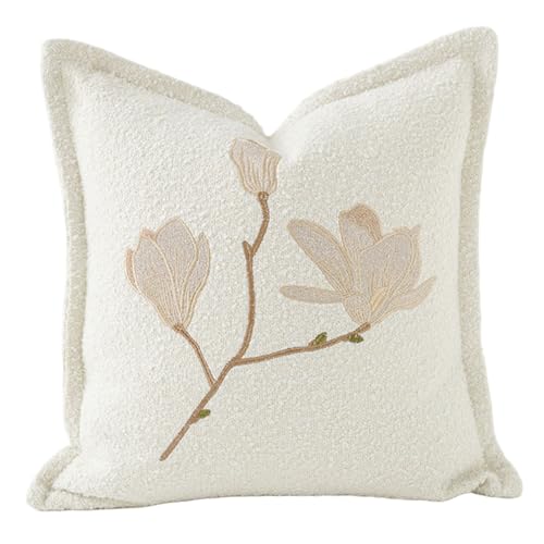 Throw -Kissen -Cover, 20x20 Magnolia Jacquard Stickkissen Kissen Covers, einfache und Moderne Couch -Kissenbezug für Couch -Sofa -Bett Wohnzimmerdekoration Throw -Kissen -Cover, 20x20 Magnolia Jacquard Stickkissen Kissen Covers, einfache und Moderne Couch -Kissenbezug für Couch -Sofa -Bett Wohnzimmerdekoration von Meooyo