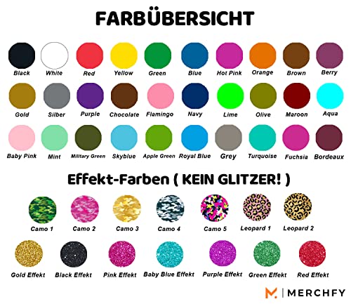 Bügelbilder mit Wunschname – personalisiert & selbst gestalten, zum Aufbügeln auf Textilien & Kleidung (Kinder, DIY) von Merchfy