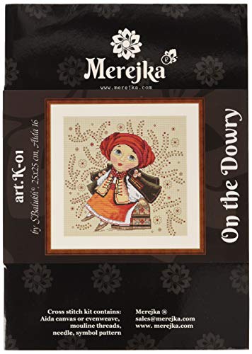 Merejka K-01 Mitgift Kreuzstich-Set, Baumwolle, 25 x 25 cm, mehrfarbig von Merejka