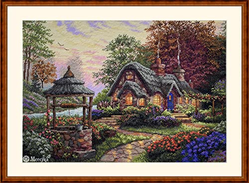 Merejka K-212 Make a Wish Cottage Kreuzstich-Set, Baumwolle, mehrfarbig, 30 x 41 cm von Merejka