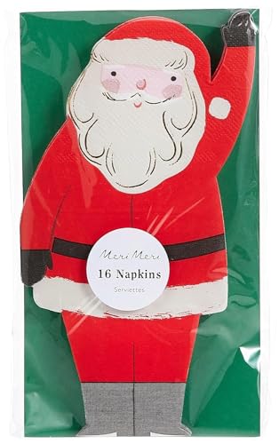 Meri Meri Weihnachtspapierservietten (16 Stück), dickes und saugfähiges 3-lagiges Papier, geformte Weihnachtsservietten Einweg von Meri Meri