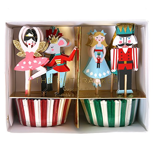 Meri Meri Nutcracker Cupcake Kit 45-2357, Set includes 24 Cupcake Cases and 24 Toppers by Meri Meri von Meri Meri