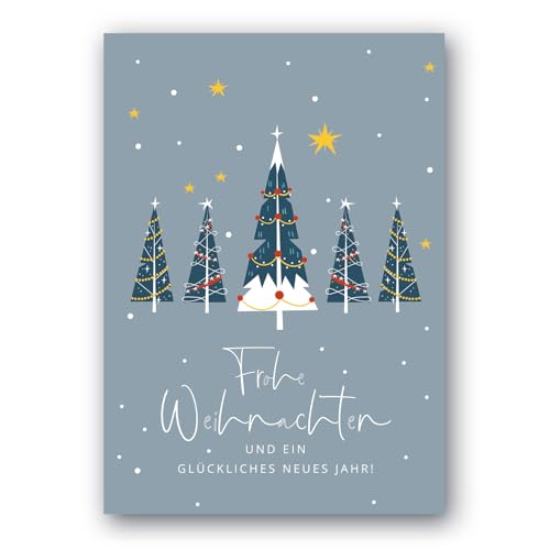 Meridian Design Weihnachtskarten, Klappkarten im 10er Set mit Briefumschlag, Grusskarte zu Weihnachten, 10 Weihnachtskarten in Premium Qualität, kreative Geschenkkarten von Meridian Design