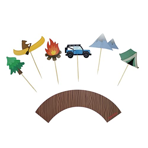 Adventure Party Cupcake Topper & Wrappers, 12 Karat | Camping Party Dekorationen von Merrilulu