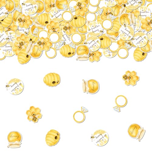 200 Stück Bienen-Konfetti für Tische, "She Found Her Honig", Brautparty, Dekoration, Hummel, Diamantring, Tischdeor für Frauen, Honigbiene, Braut zu Biene, Brautparty, Verlobung, Hochzeit 200 Stück Bienen-Konfetti für Tische, "She Found Her Honig", Brautparty, Dekoration, Hummel, Diamantring, Tischdeor für Frauen, Honigbiene, Braut zu Biene, Brautparty, Verlobung, Hochzeit von Merrystorm