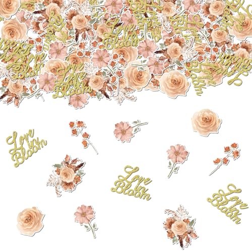 200 Stück "Love in Bloom"-Konfetti, florale Wildblumen-Brautparty-Dekorationen, Pfirsich-Terrakotta, Champagner, Herbstdekoration für Frauen, Blumenmotto, Brautparty, Hochzeit, Verlobung 200 Stück "Love in Bloom"-Konfetti, florale Wildblumen-Brautparty-Dekorationen, Pfirsich-Terrakotta, Champagner, Herbstdekoration für Frauen, Blumenmotto, Brautparty, Hochzeit, Verlobung von Merrystorm