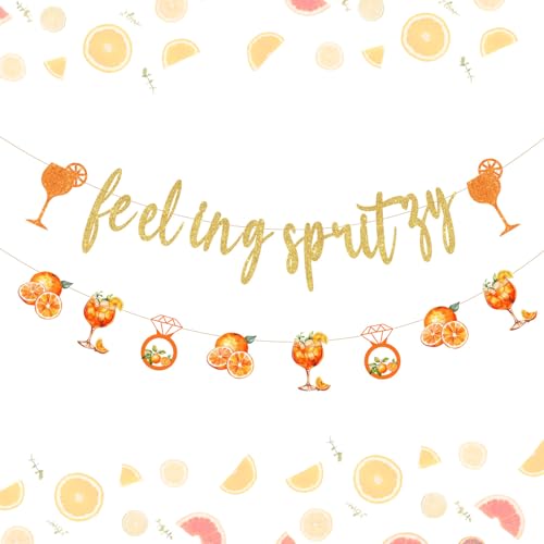 Feeling Spritzy Junggesellinnenabschied Dekoration Orange Cocktail Zitrusbanner Girlande Spritz Bar Mimose Bar Brautdusche Party Dekor für Frauen Junggesellinnenabschied Brautdusche Supplies von Merrystorm