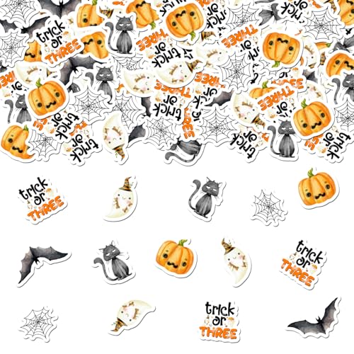 Konfetti für Halloween, 3. Geburtstag, Party-Dekorationen, orangefarbener schwarzer Geist, Kürbis, Spinne, Fledermäuse, Tischstreuung für Mädchen und Jungen, Party-Dekoration, 200 Stück Konfetti für Halloween, 3. Geburtstag, Party-Dekorationen, orangefarbener schwarzer Geist, Kürbis, Spinne, Fledermäuse, Tischstreuung für Mädchen und Jungen, Party-Dekoration, 200 Stück von Merrystorm