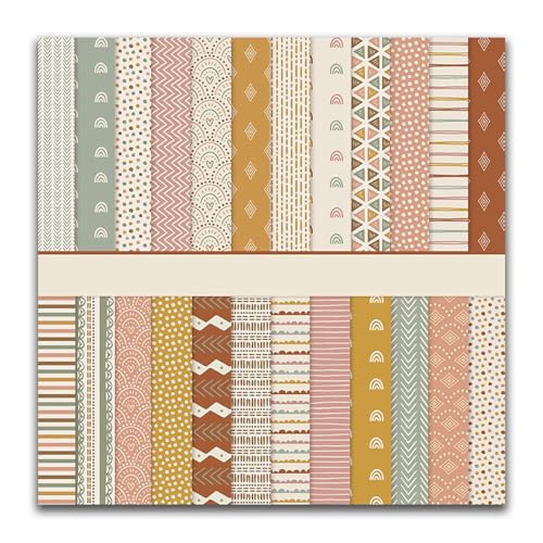 Scrapbook Papier 30,5x30,5 cm Doppelseitiges Scrapbooking Papier, 24 Muster 24 Blatt Decoupage Papier Block, Dekorpapier Scrapbook Bastelpapier für Journal Scrapbooking, DIY Kartenherstellung von MerwDeeyt