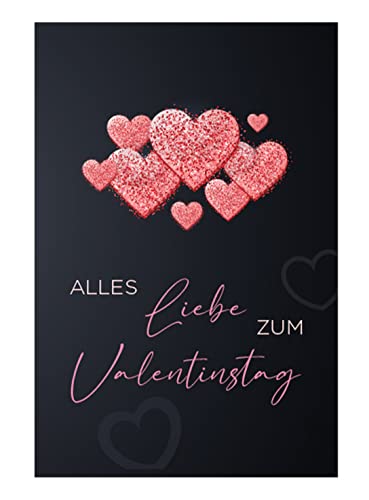 1 Premium Grußkarte zum Valentinstag (Klappkarte) 18x12cm mit Umschlag Partnerschaftskarte Liebe, love, Partnerschaft Karte Freund, Freundin, Ehefrau Ehemann Partner von Merz Designkarten