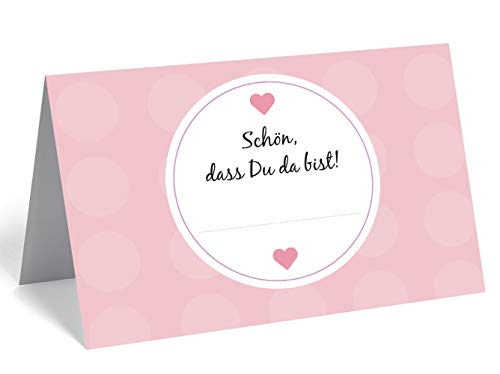 50 edle Premium-Tischkarten Platzkarten 300mg zusammengeklappt 5,5x8,5cm Namenskarten Namensschilder für Hochzeit Feier Taufe Kommunion Geburtstag zum Beschriften von Merz Designkarten