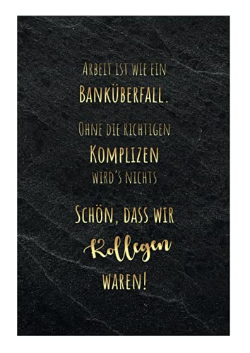 1 lustige Klappkarte Abschied 18 x 12 cm mit weißem Umschlag, lustiger Text, Spruch - Pension Pension Ruhestand - Abschiedsgrußkarte, Kündigung, Ruhestand Karte von ZUKBEN