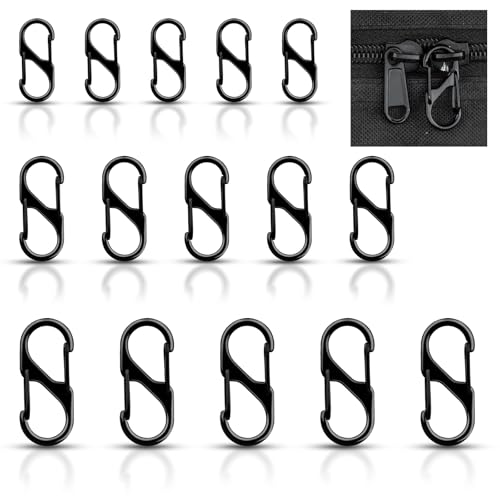 15Pcs Reißverschluss Clips Anti-Diebstahl,Reißverschluss ziehen Ersatz,Rucksack Lock halten Reißverschlüsse geschlossen,Dual S-förmigen kleinen Karabiner-Clip für Gepäck Koffer,Reißverschluss-Sperre von Meschett