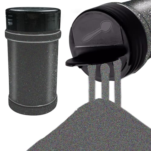 Mesen Bastel Glitzer, Fein Glitzerpulver und Klobig Glitzer, 150g/5.29oz Pulver Metallisches Harz Handwerk Glitzer Flocke Pailletten DIY Basteln für Epoxid Becher (Schwarz) von Mesen