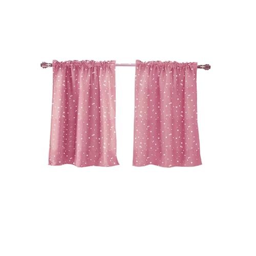 Küchenvorhänge Fenster, Rosa Stern Kurzgardine Kurzvorhang Trennvorhang Modern Wohnzimmer Balkontür, Polyester, B74 x H60 cm von Mesnt