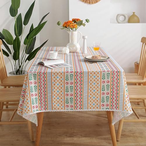 Tischwäsche Modern, Polyester Böhmisches geometrisches Streifenmuster Tischtuch für Küche, Picknick, Tischdekoration, Bunt, Stil5, 90 x 90 cm von Mesnt