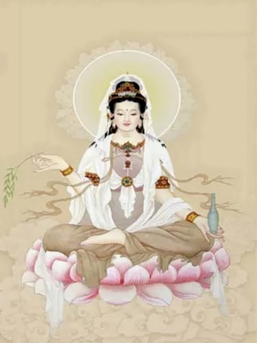 Mesribandy 5D Diamond Painting Kits Guanyin Bodhisattva DIY Diamant Leinwand Kristall Strass Painting nach Zahlen für Kinder Erwachsene Dekorationen 40x50 cm von Mesribandy