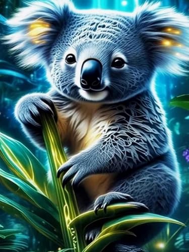 Mesribandy 5D Diamond Painting Kits Tier Koala DIY Diamant Leinwand Kristall Strass Painting nach Zahlen für Kinder Erwachsene Dekorationen 50x70 cm von Mesribandy