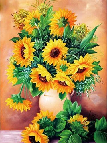 Mesribandy 5D Diamond Painting Kits Vase mit Sonnenblumen DIY Diamant Leinwand Kristall Strass Painting nach Zahlen für Kinder Erwachsene Dekorationen 40x50 cm von Mesribandy