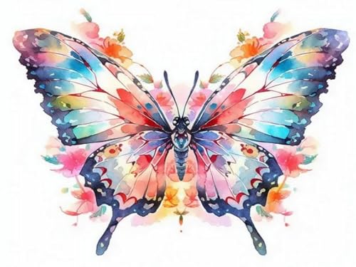 Mesribandy 5D Diamond Painting Kits bunter Schmetterling DIY Diamant Leinwand Kristall Strass Painting nach Zahlen für Kinder Erwachsene Dekorationen 40x50 cm von Mesribandy