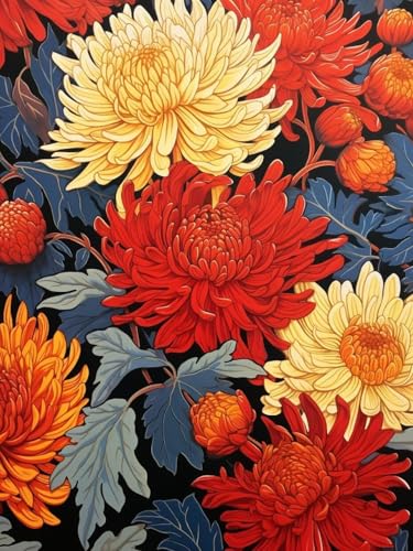 Mesribandy Kreuzstich Stickpackung 11CT Vorgedruckt Kreuzstich Set Farbige Chrysanthemen DIY Starter Stickbild Handwer Geschenk Heimdekoration 50x70 cm Mesribandy Kreuzstich Stickpackung 11CT Vorgedruckt Kreuzstich Set Farbige Chrysanthemen DIY Starter Stickbild Handwer Geschenk Heimdekoration 50x70 cm von Mesribandy