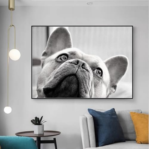 Mesribandy Kreuzstich Stickpackung Bulldogge 11CT Vorgedruckt Kreuzstich Set DIY Starter Stickbild Handwer Geschenk Heimdekoration 50x70 cm von Mesribandy