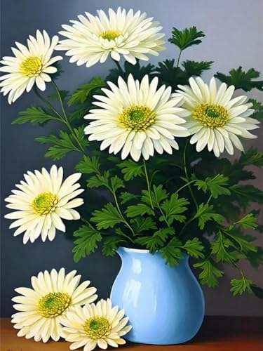 Mesribandy Vorgedruckt Kreuzstich Stickpackungen 11CT Sticken Set Erwachsene Kreuzstich Chrysanthemen-Blumenarrangement Stickbilder für Anfänger Home Decor 50x70 cm von Mesribandy