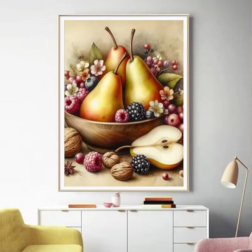 Mesribandy Vorgedruckt Kreuzstich Stickpackungen Obst 11CT Sticken Set Erwachsene Kreuzstich, Stickbilder für Anfänger Home Decor 40x50 cm von Mesribandy