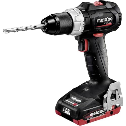 Metabo Bohrschrauber BS 18 LT BL SE, 18 Volt/4 Ah Li-HD, Bürstenloser Motor, Integriertes Arbeitslicht, Li-HD Akku-Technologie von metabo