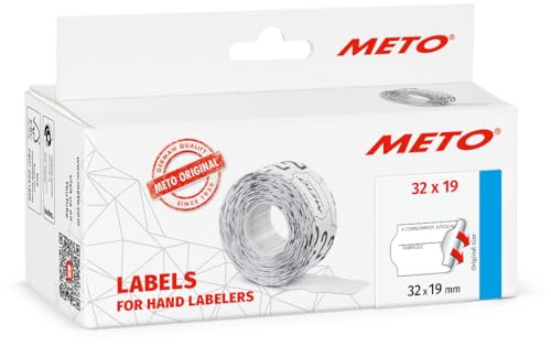 Meto Preisauszeichner Etiketten Vordruck « A consommer jusqu'au/fabriqué le » (32x19 mm, 2-zeilig, 5.000 Preisetiketten, weiß, permanent von Meto