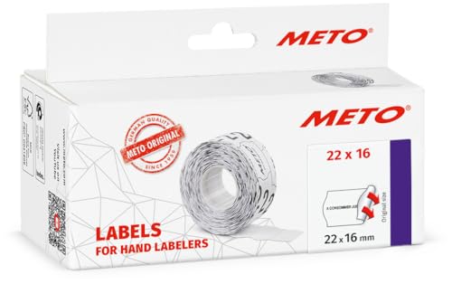 Meto Preisauszeichner Etiketten - Vordruck « A consommer jusqu’au » (22x16 mm, 2-zeilig, 6.000 Preisetiketten, weiß, permanent von Meto