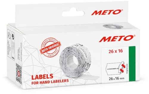 Meto Preisauszeichner Etiketten - Vordruck « A consommer jusqu’au » (26x16 mm, 2-zeilig, 6.000 Preisetiketten, weiß, permanent von Meto