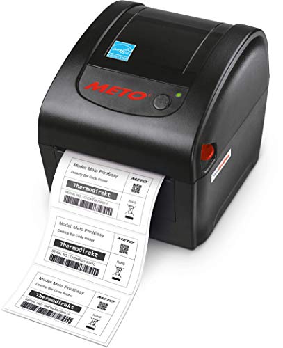 Meto Thermodirektdrucker Set PrintEasy, Stand-Alone Betrieb, sofort einsatzbereit mit Etiketten und Zubehör, schwarz-rot von Meto