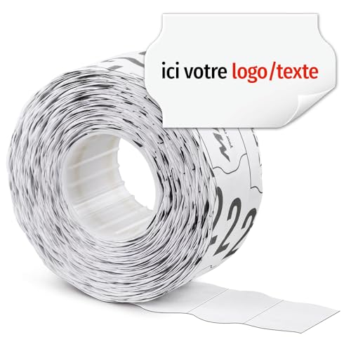 Orignal Etiquettes METO pour étiqueteuses de prix - personnalisables - 32 x 19 mm - adhésives - à partir de 5.000 pièces Étiquettes de prix avec texte/logo souhaité von Meto