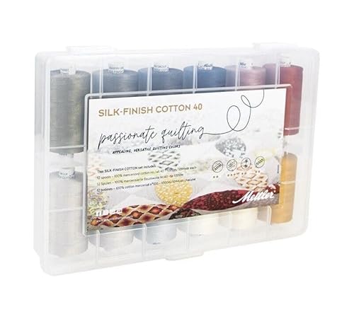 Mettler SILK-FINISH COTTON 40-12 Spulen a1000m - Baumwollgarn Quilt-Box Passion von Mettler