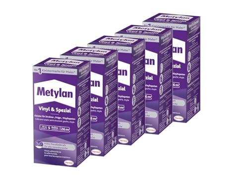 Metylan Vinyl & Spezial Pulver, Faltschachtel, 5x 360g | Profi-Tapetenkleister für schwere Wandbeläge – extra stark & zuverlässig bei Spezialtapeten Metylan Vinyl & Spezial Pulver, Faltschachtel, 5x 360g | Profi-Tapetenkleister für schwere Wandbeläge – extra stark & zuverlässig bei Spezialtapeten von Metylan