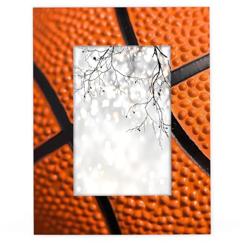 Mexpekil Bilderrahmen, 12,7 x 17,8 cm, Sport-Basketballspitze, 17,8 x 12,7 cm, Holz-Bilderrahmen von Mexpekil