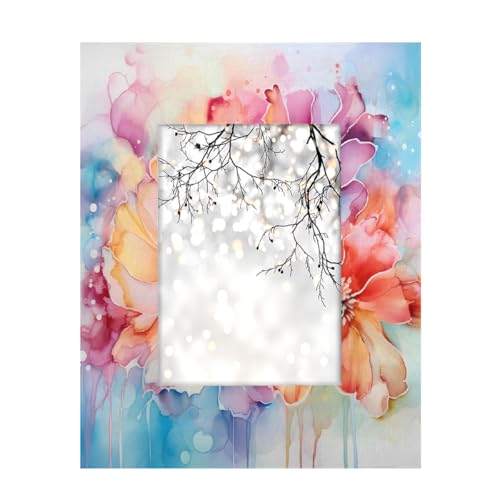 Mexpekil Rechteckiger Bilderrahmen, 12,7 x 17,8 cm, Ombré-Kunstmalerei, Mohnblumen-Holz, Fotorahmen für Schreibtisch, Tischplatte, Wandcollage, Dekoration, Wandmontage, Bilderrahmen ohne Matte Mexpekil Rechteckiger Bilderrahmen, 12,7 x 17,8 cm, Ombré-Kunstmalerei, Mohnblumen-Holz, Fotorahmen für Schreibtisch, Tischplatte, Wandcollage, Dekoration, Wandmontage, Bilderrahmen ohne Matte von Mexpekil