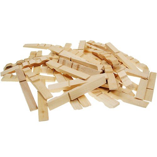 Bastelhölzer - Holz Wäscheklammern Bastelklammern Teile zum Basteln 72x10mm, 100 Stück von Meyco Hobby